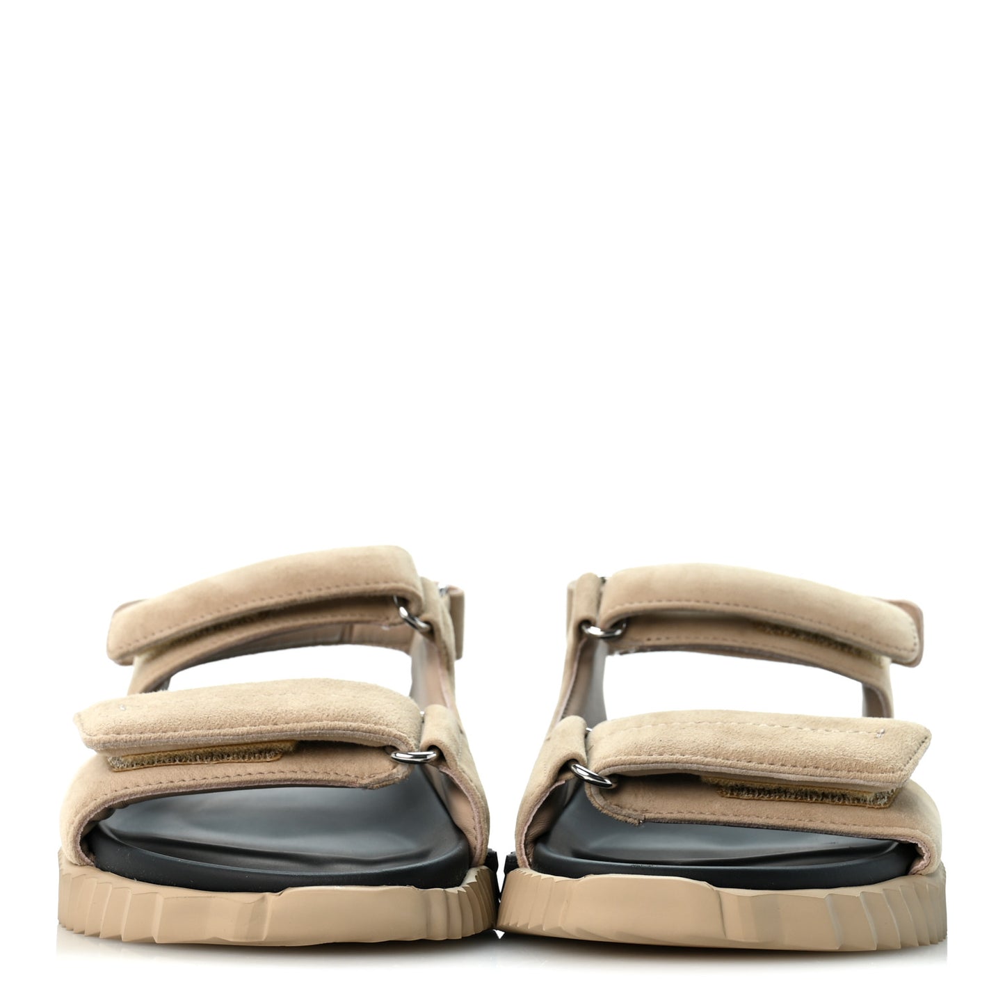Suede Goatskin Junior Sandals 38 Beige Camel