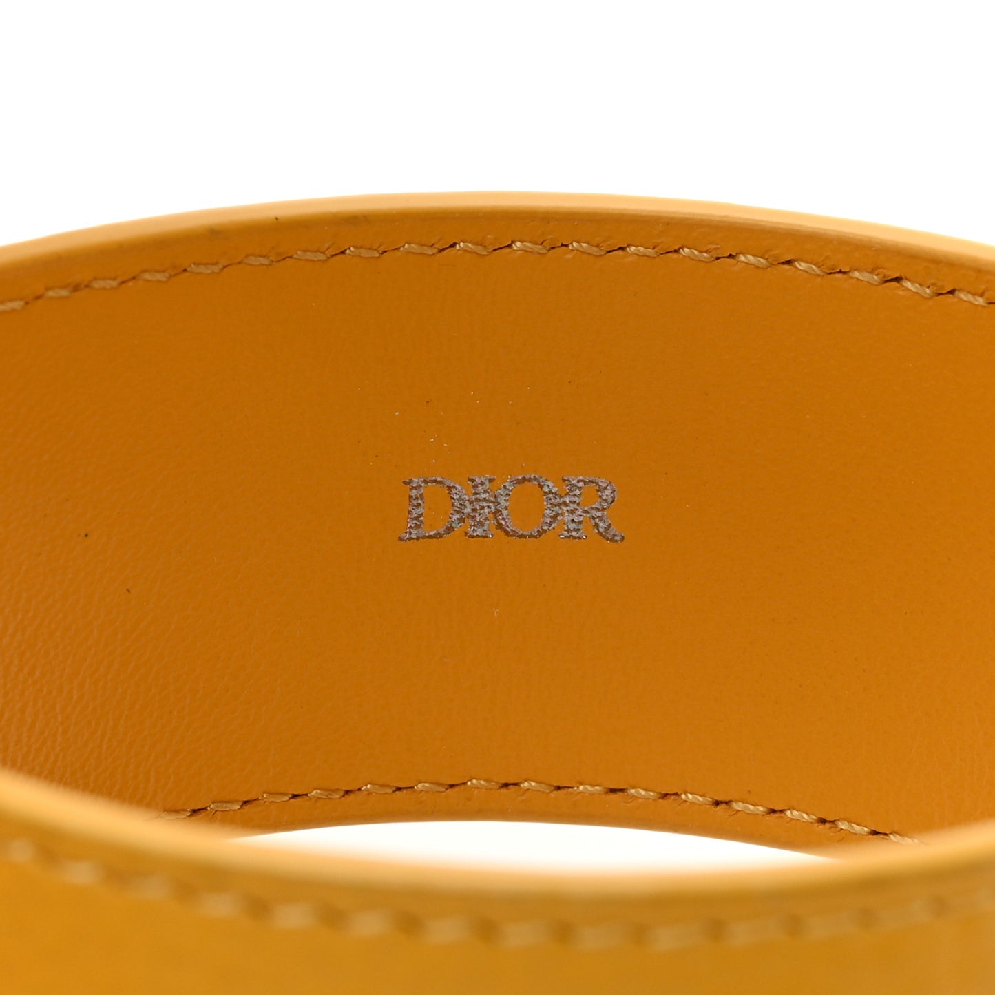 CHRISTIAN DIOR Oblique Stainless Steel Grained Calfskin Aqua Bottle With Shoulder Strap Yellow