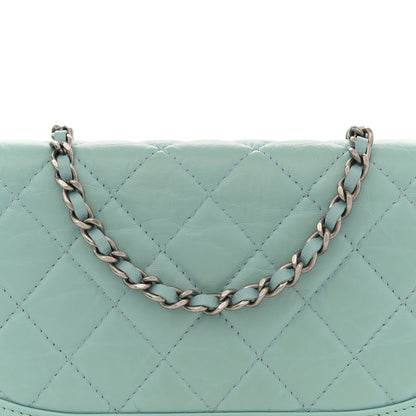 Chanel Aged Calfskin Quilted Gabrielle Wallet On Chain WOC Light Blue 8 of 12