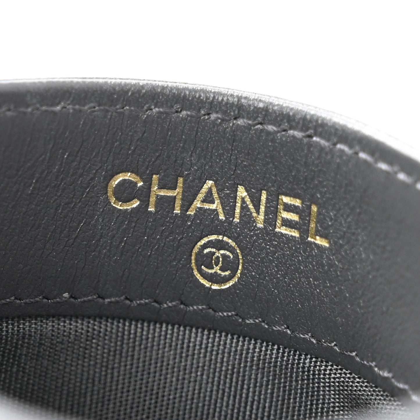 Lambskin Quilted Chanel 19 Card Holder Dark Grey