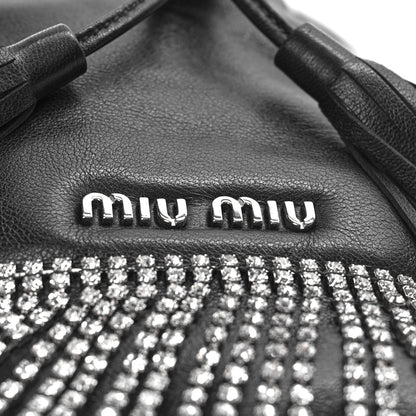 Miu Miu Nappa Crystal Fringe Bucket Bag Black 7 of 9