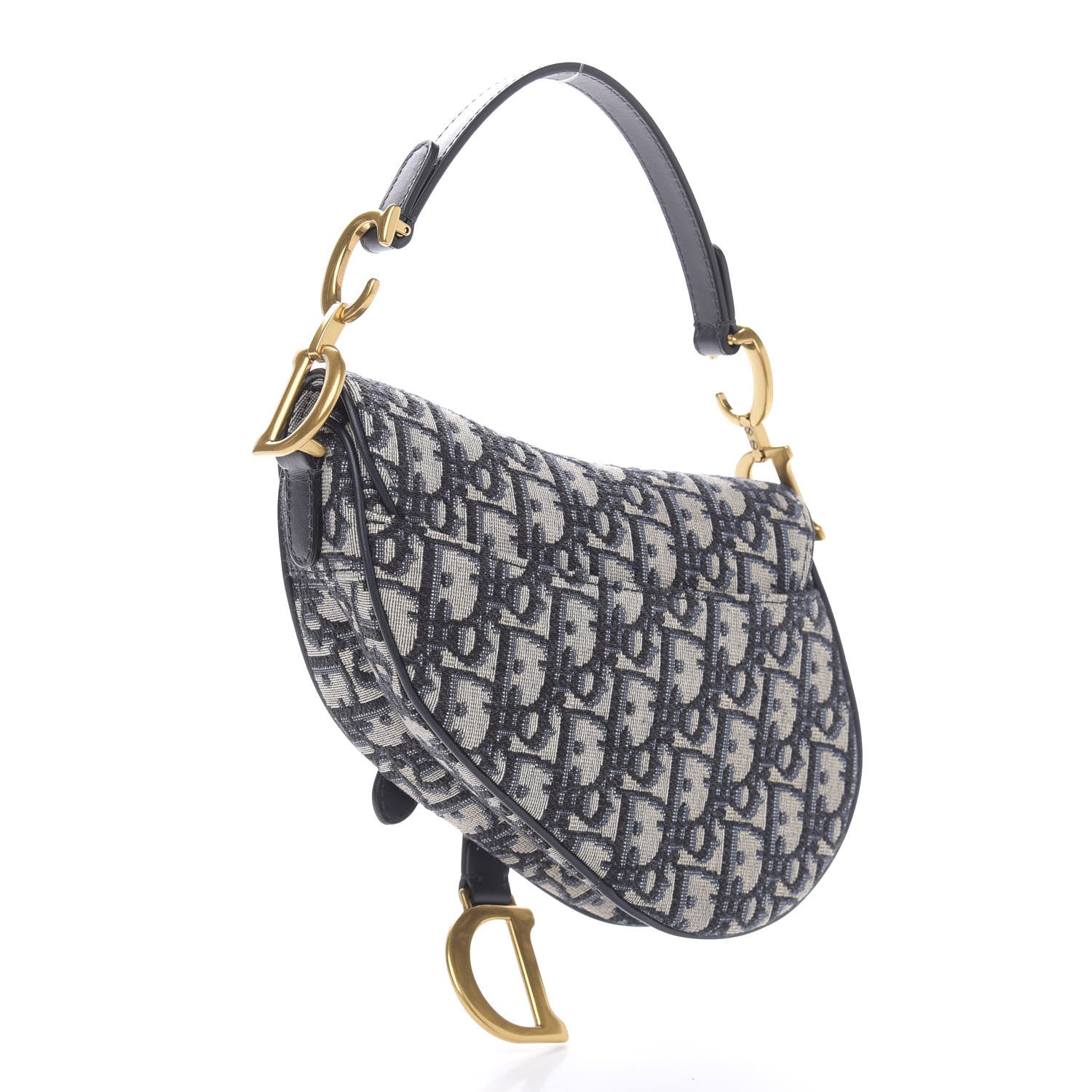 Christian Dior Oblique Mini Saddle Bag Blue 3 of 10