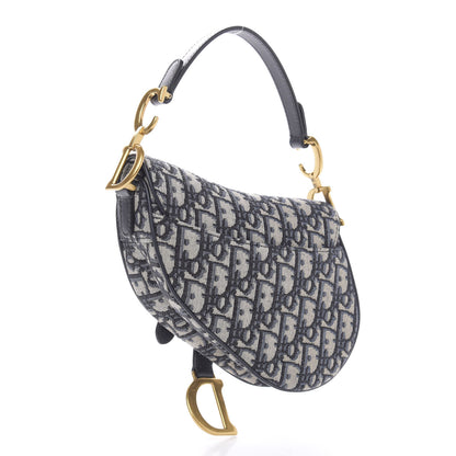 Christian Dior Oblique Mini Saddle Bag Blue 3 of 10