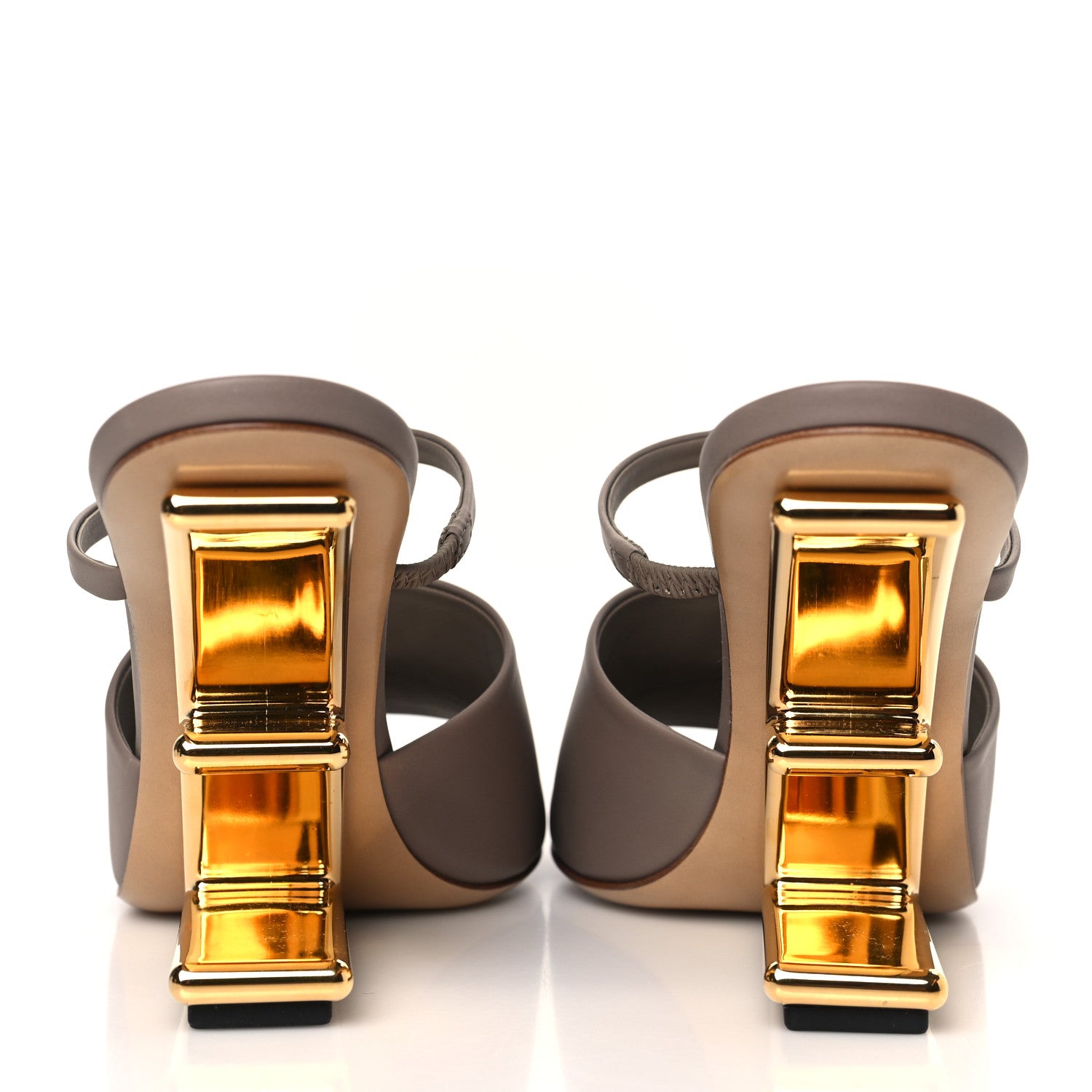 Fendi Vitello Fendi First 95mm Slide Sandals 39 Caribou 5 of 9