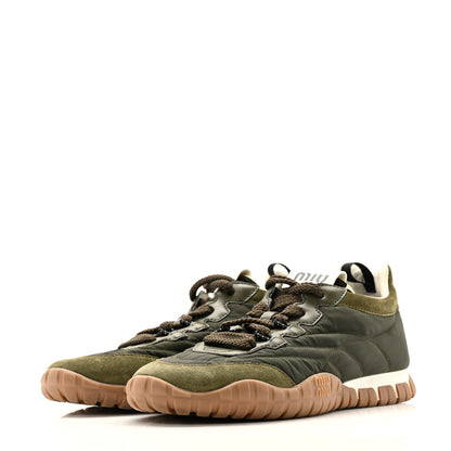 Miu Miu Technical Fabric Suede Womens Tyre Sneakers 37 Loden Green 4 of 13