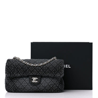 Chanel Denim Quilted Denimpression Flap Grey Black 10 of 10