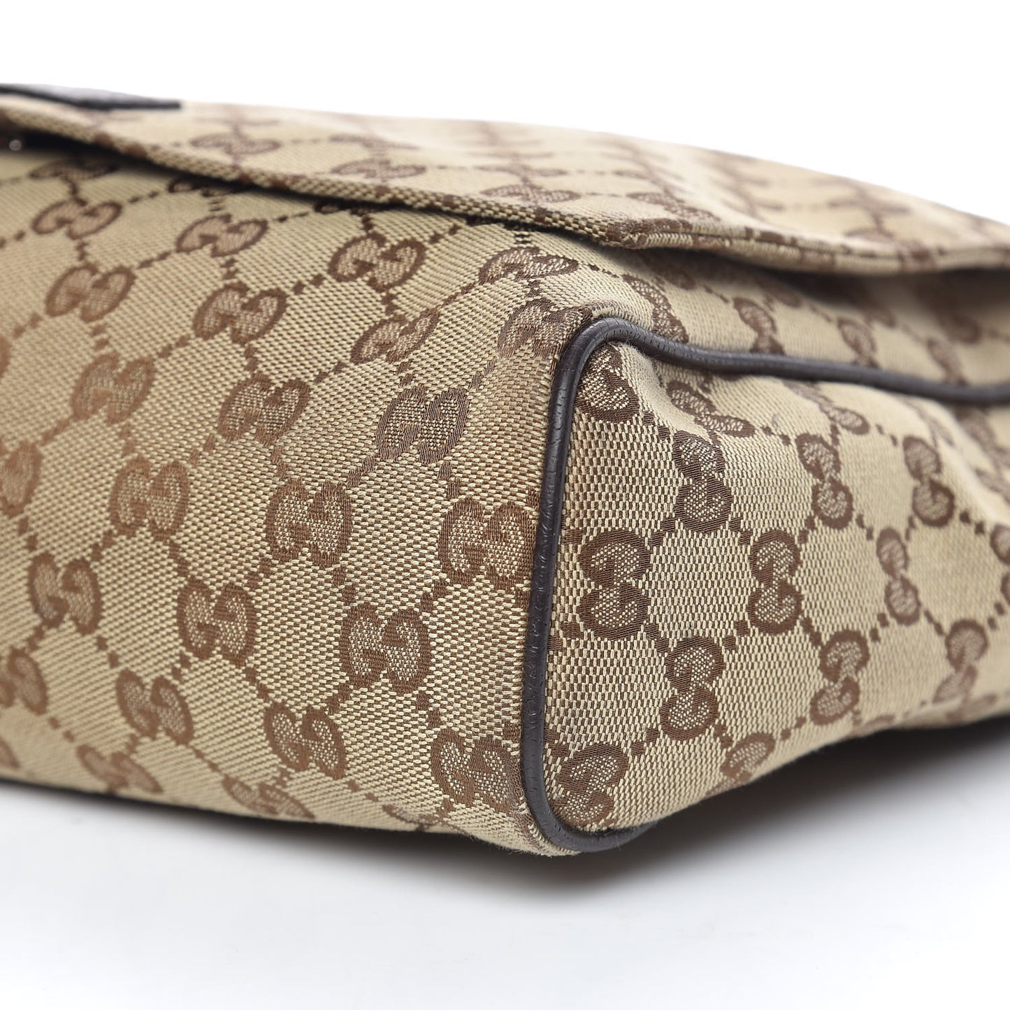 Monogram Small Flap Messenger Bag Beige Dark Brown