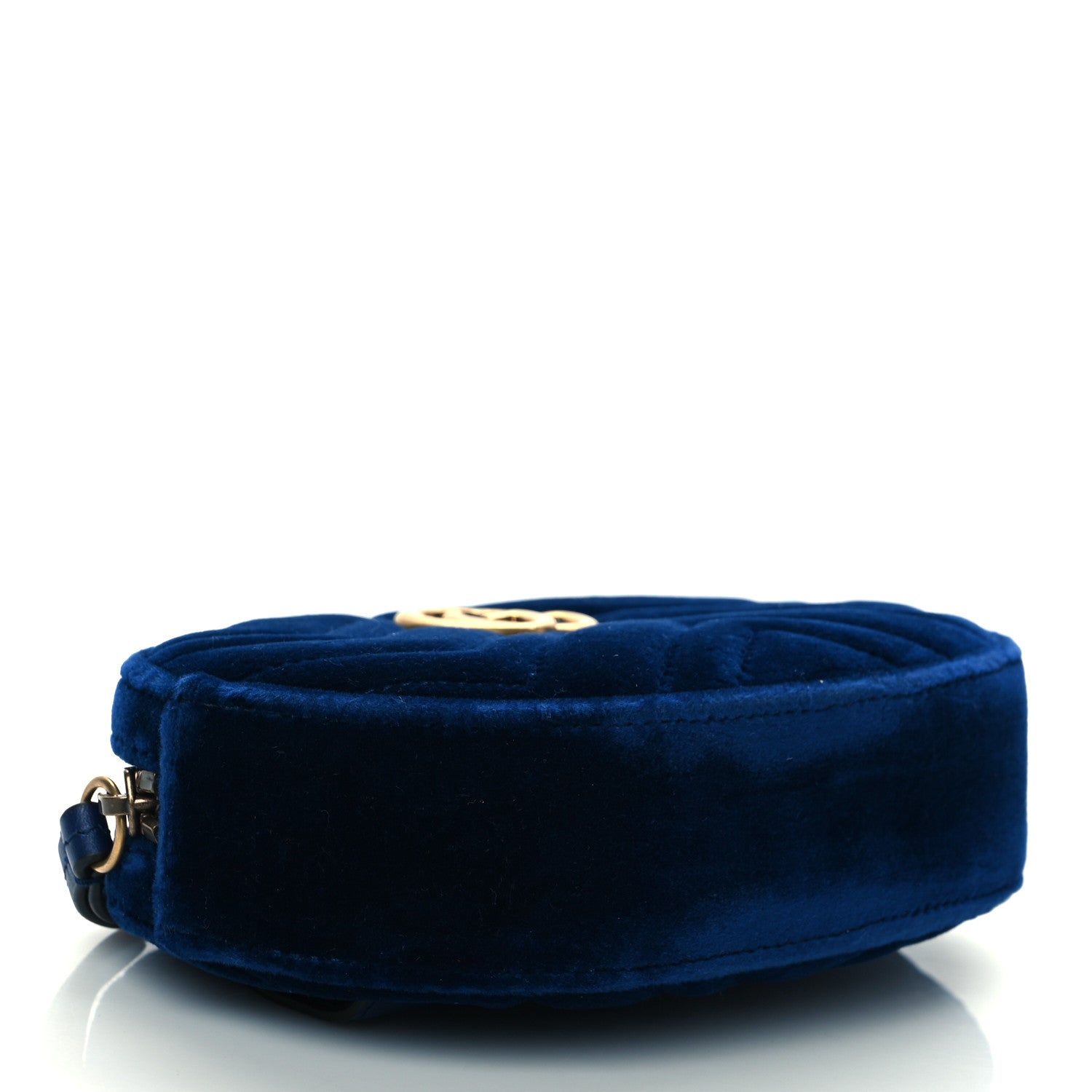 Gucci Velvet Matelasse GG Marmont Belt Bag 95 38 Cobalt Blue 4 of 11