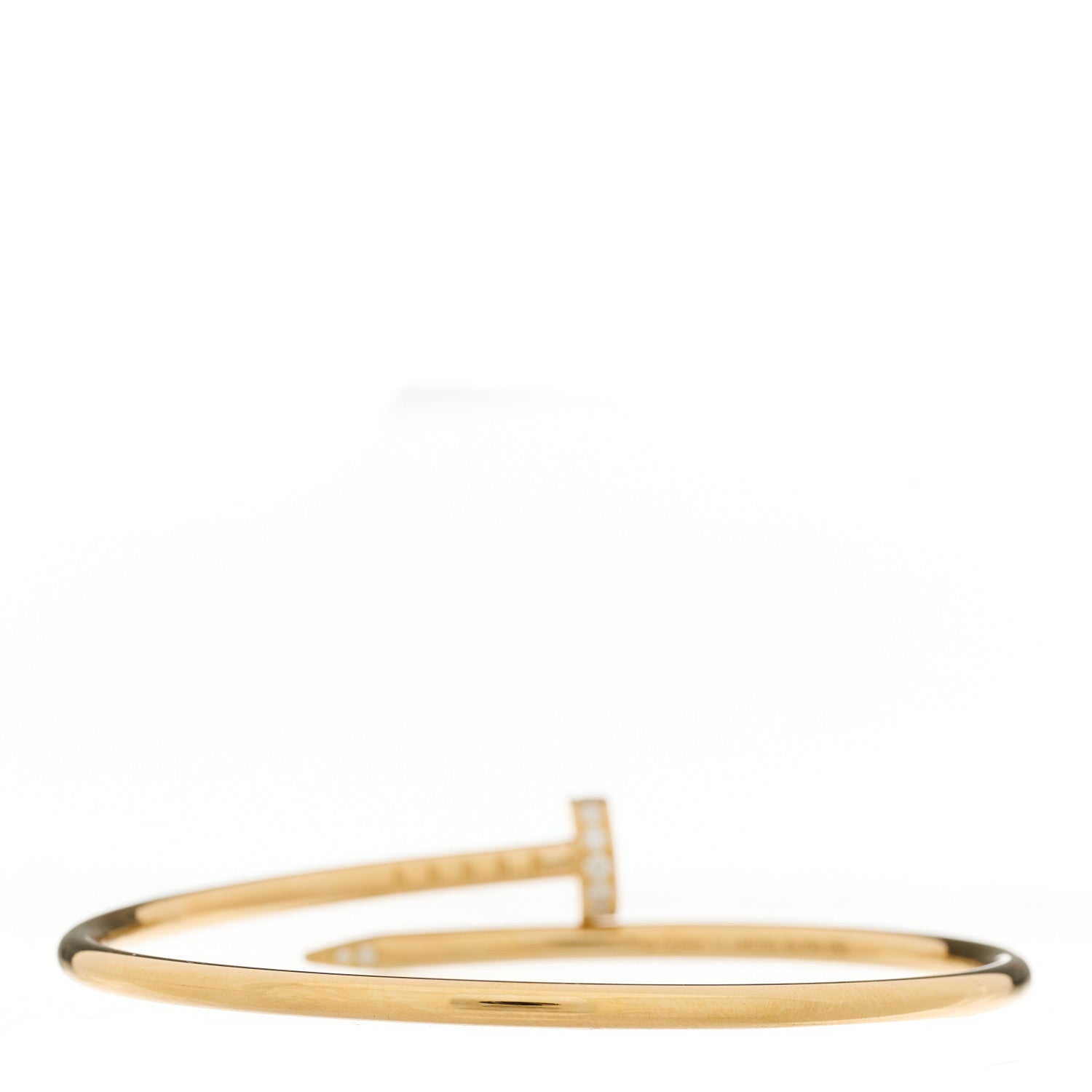 Cartier 18K Yellow Gold Diamond Small Juste Un Clou Bracelet 14 2 of 3