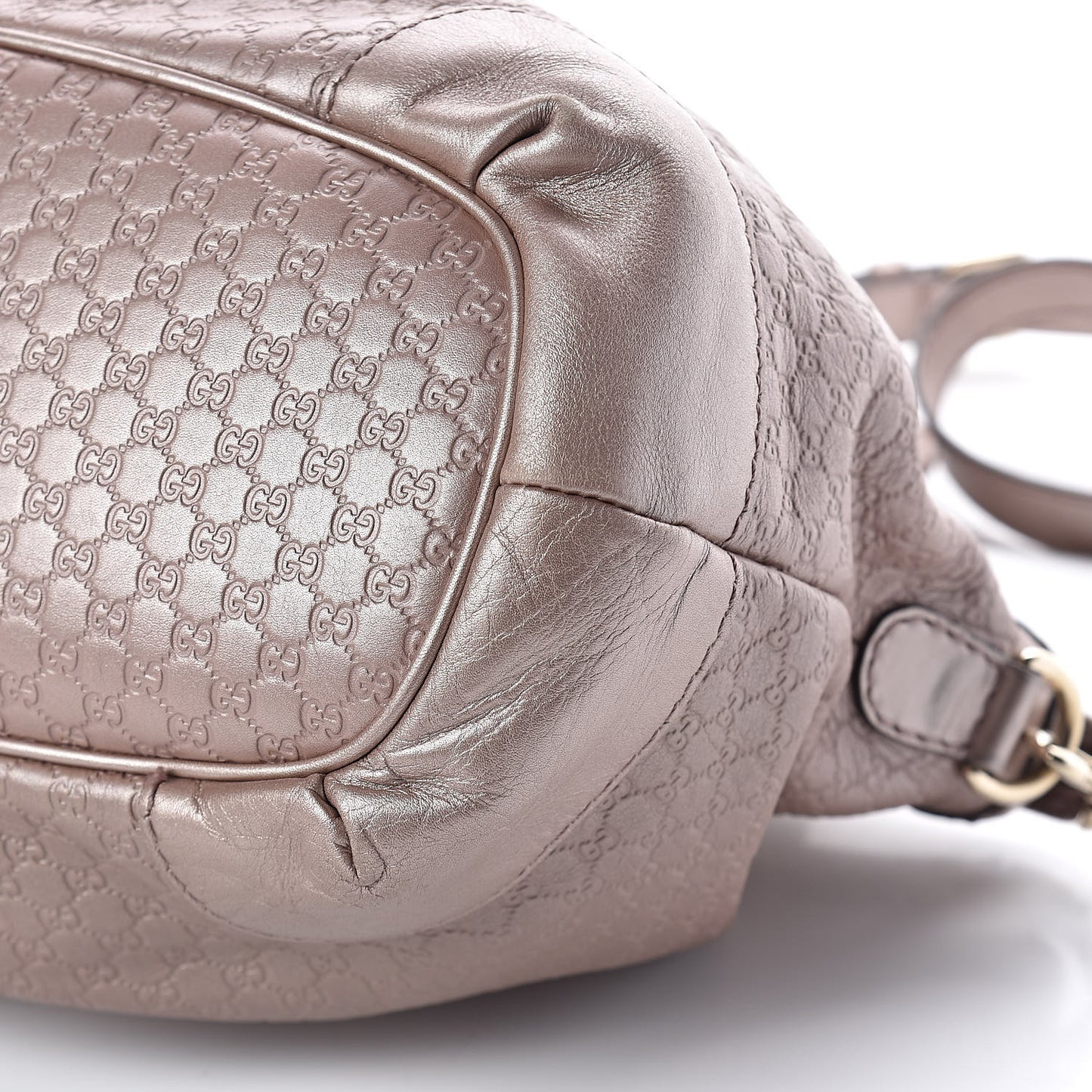 Metallic Microguccissima Medium Sukey Top Handle Bag Dark Cipria