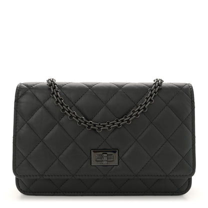 Chanel Aged Calfskin Quilted Reissue Wallet On Chain WOC So Black 1 of 11