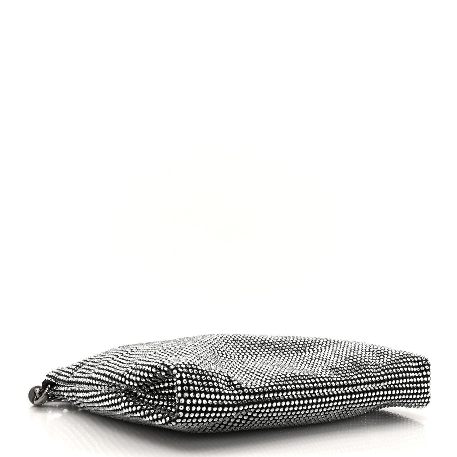 Jimmy Choo Suede Crystal Chain Top Handle Bag Silver Black 4 of 9