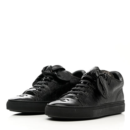 Chanel Crumpled Calfskin Womens CC Bow Sneakers 37 Black 3 of 13