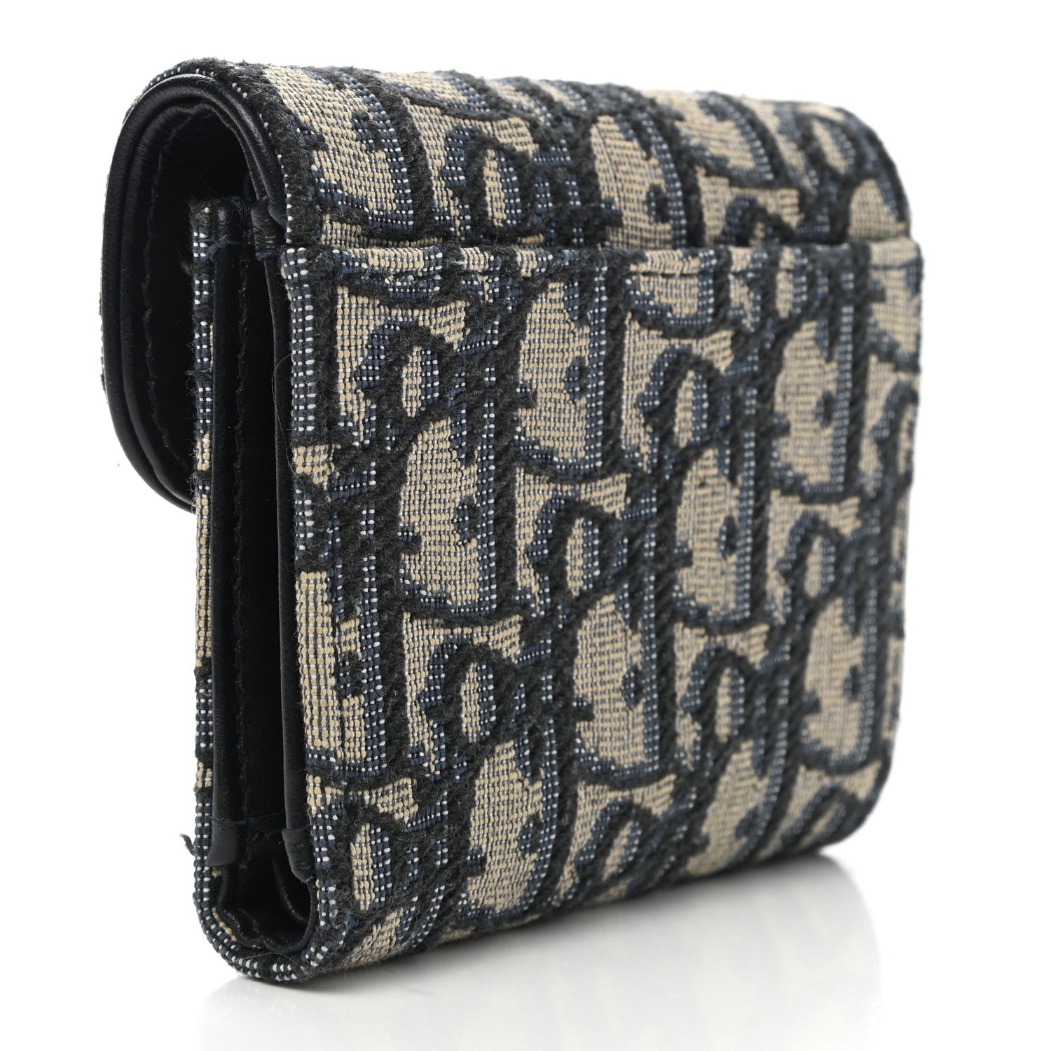 Christian Dior Oblique Saddle Lotus Wallet Blue 3 of 9