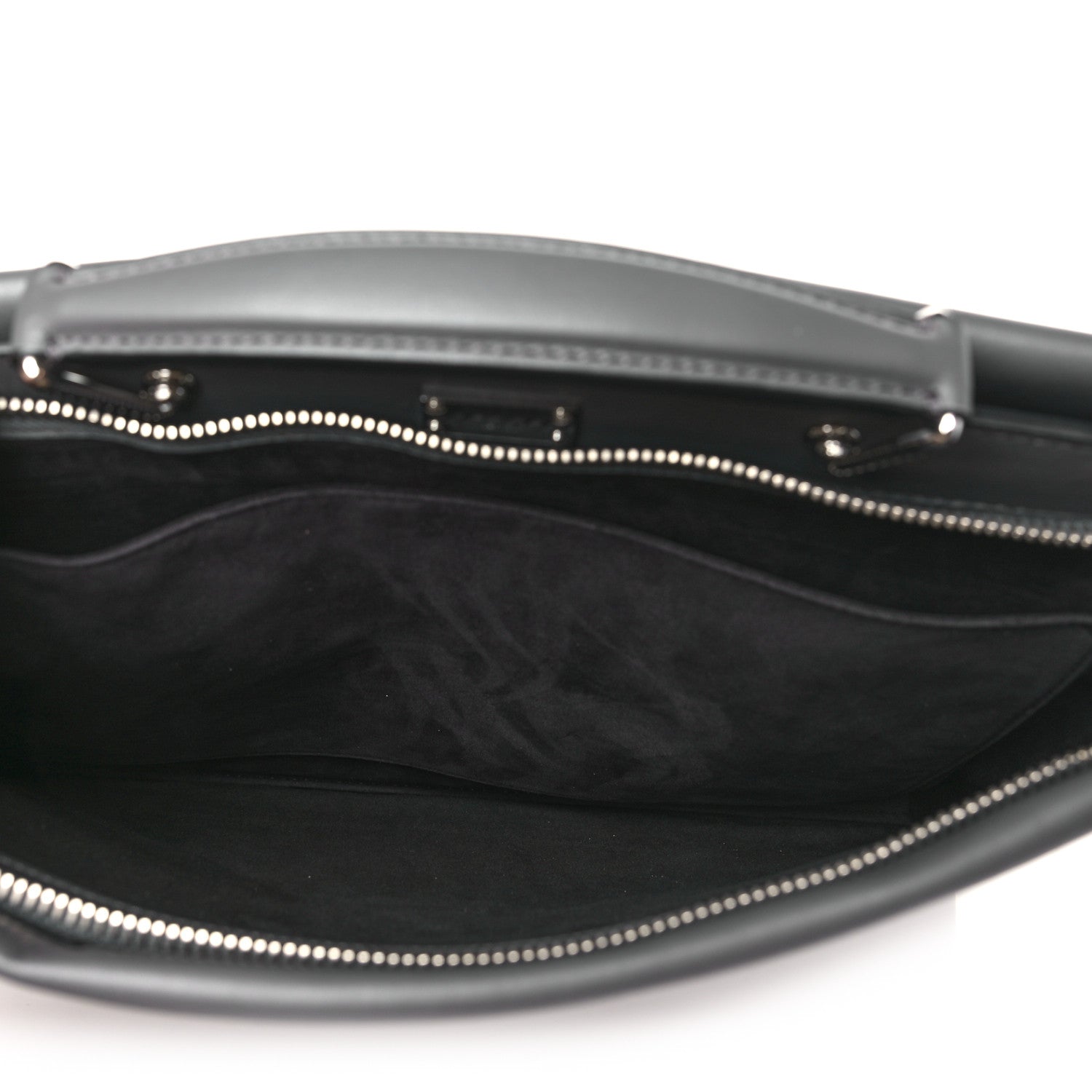 Fendi I Vitello Grace FF 1974 Embossed Large Peekaboo Iconic Fit Satchel Anthracite 6 of 12