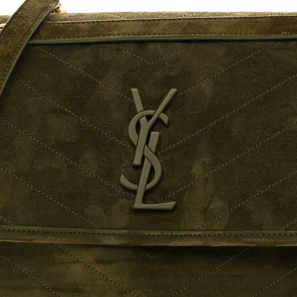 Saint Laurent Suede Monogram Medium Niki Chain Satchel Loden Green 8 of 10