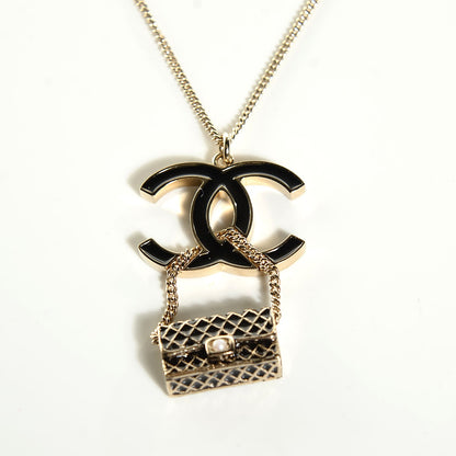 Chanel Enamel Pearl CC Flap Charm Necklace 3 of 4