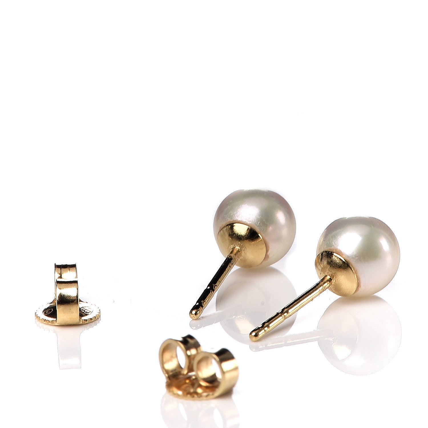 Mikimoto 18K Yellow Gold Akoya Pearl 6-6.5mm Stud Earrings 3 of 5