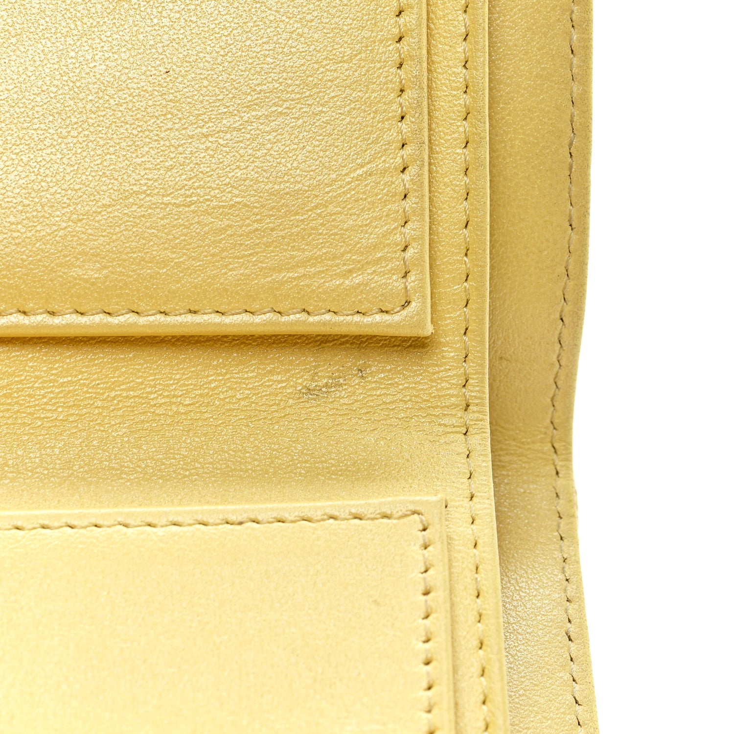 Chanel Iridescent Caviar Quilted Compact Flap Wallet Yellow 9 of 10