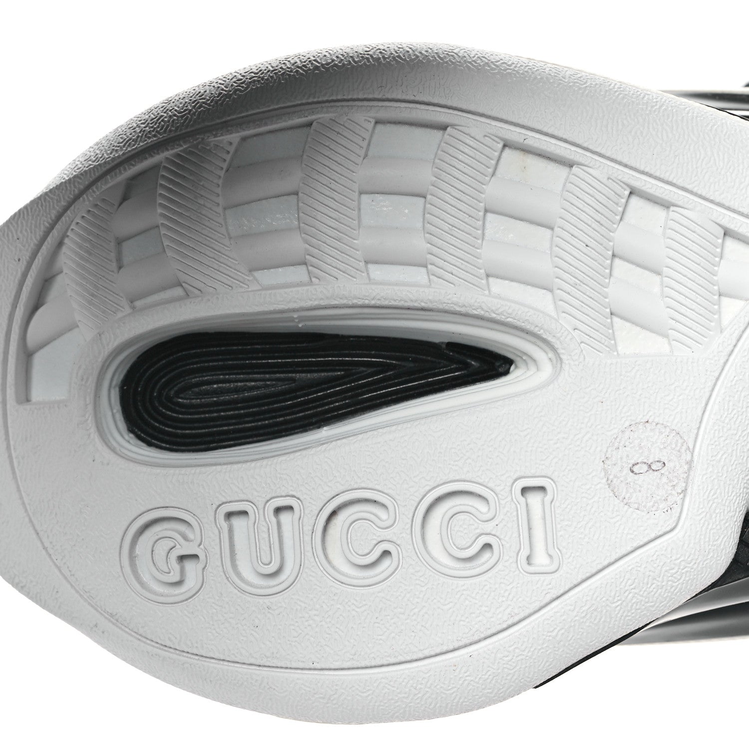 Gucci Technical Knit Fabric Suede Calfskin Mens Gucci Run Sneakers 8 Black White 6 of 7