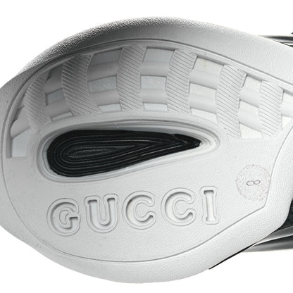 Gucci Technical Knit Fabric Suede Calfskin Mens Gucci Run Sneakers 8 Black White 6 of 7