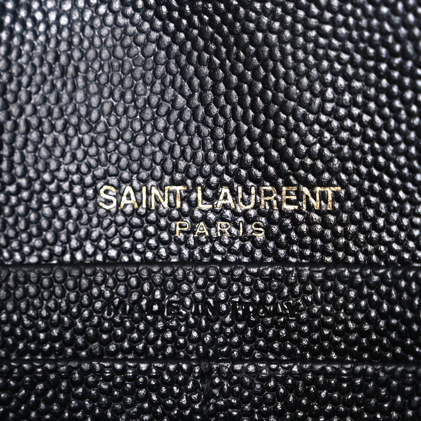 Grain De Poudre Matelasse Chevron Monogram Envelope Chain Wallet Black