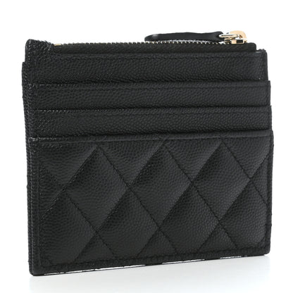 Chanel Caviar Quilted CC Zip Card Holder Black 3 of 8