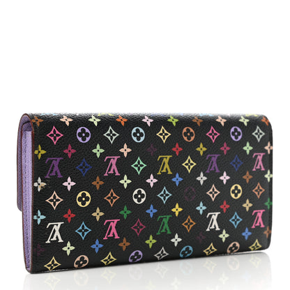 Louis Vuitton Monogram Multicolor Sarah Wallet Black Violet 3 of 7