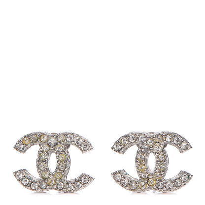 Chanel Crystal Timeless CC Earrings Silver 1 of 7