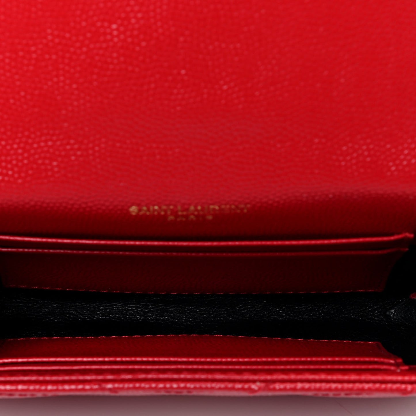 Grain De Poudre Matelasse Chevron Small Monogram Envelope Wallet Rouge Eros