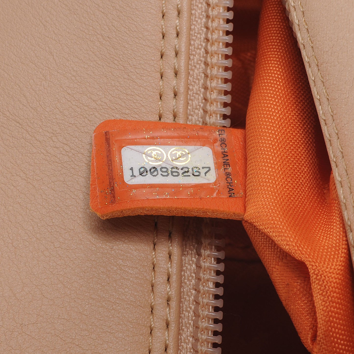 Calfskin Quilted Small Cambon Multipocket Reporter Beige