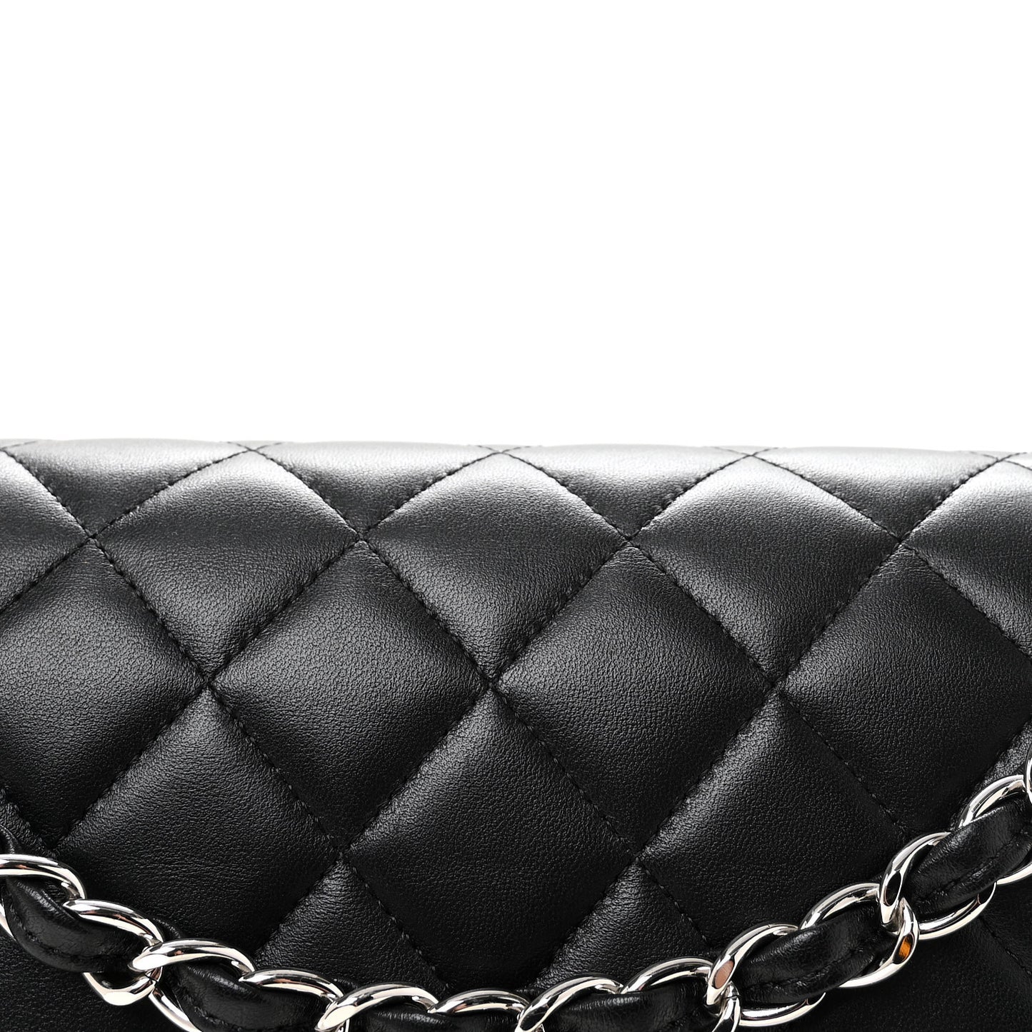 Lambskin Quilted Jumbo Double Flap Black