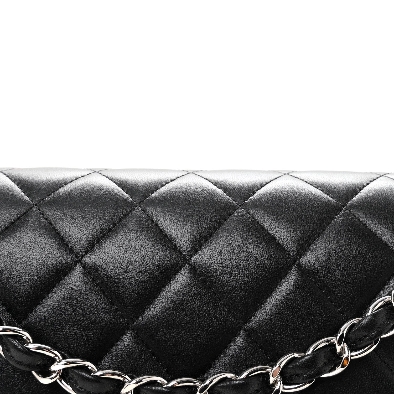 Chanel Lambskin Quilted Jumbo Double Flap Black 8 of 10