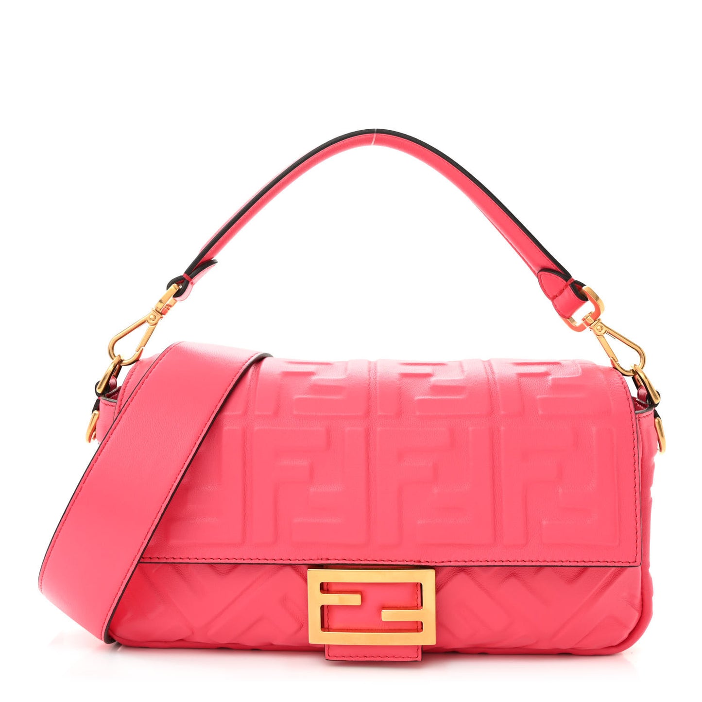Nappa FF 1974 Embossed Baguette Lampone