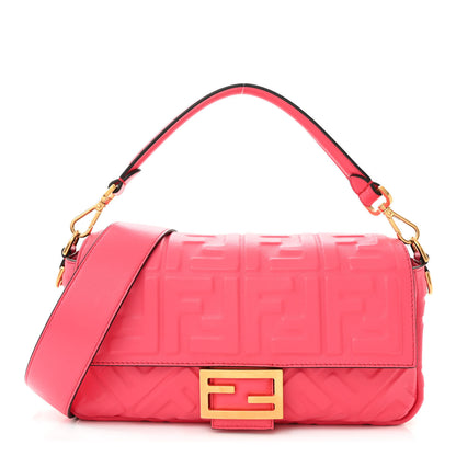 Fendi Nappa FF 1974 Embossed Baguette Lampone 1 of 10