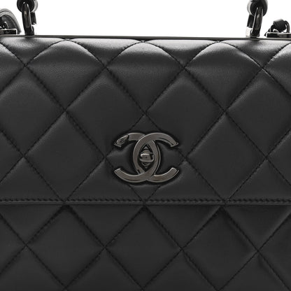 Chanel Lambskin Quilted Small Trendy CC Dual Handle Flap Bag So Black 8 of 11