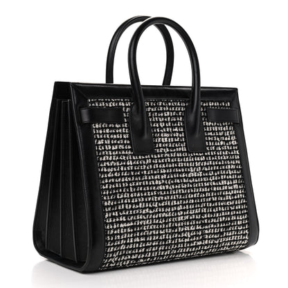 Saint Laurent Tweed Houndstooth Small Sac De Jour Black 3 of 9
