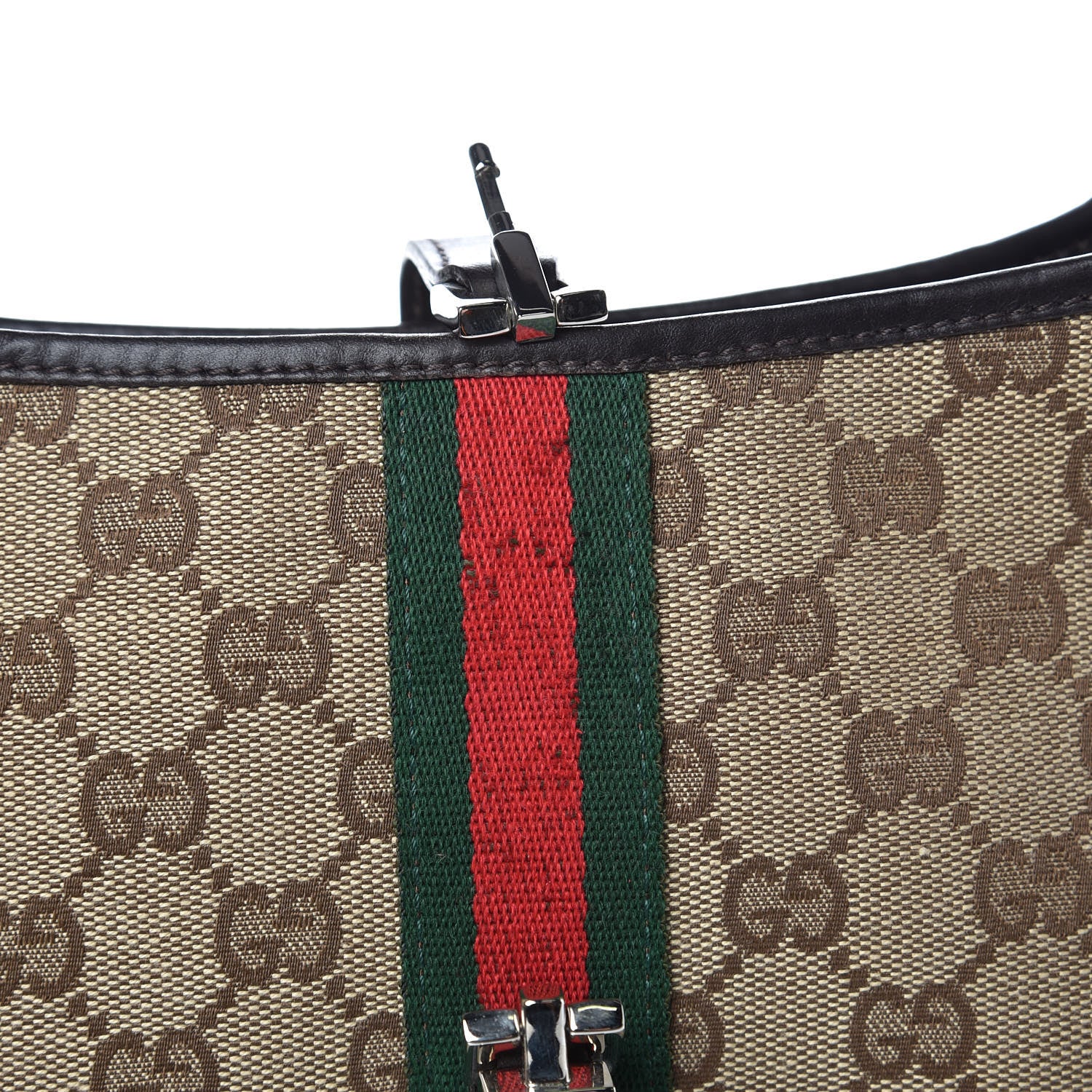 Gucci Monogram Web Small Jackie O Hobo Dark Brown 8 of 12