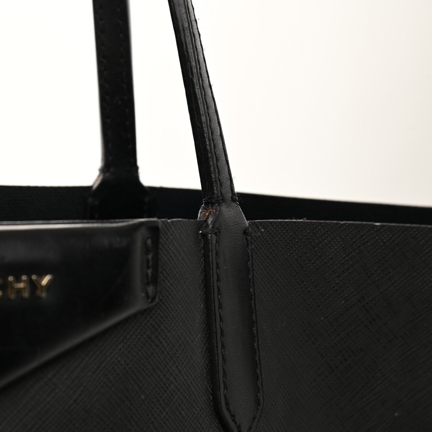 Textured Coated Canvas Bambi Print Large Antigona Tote Black