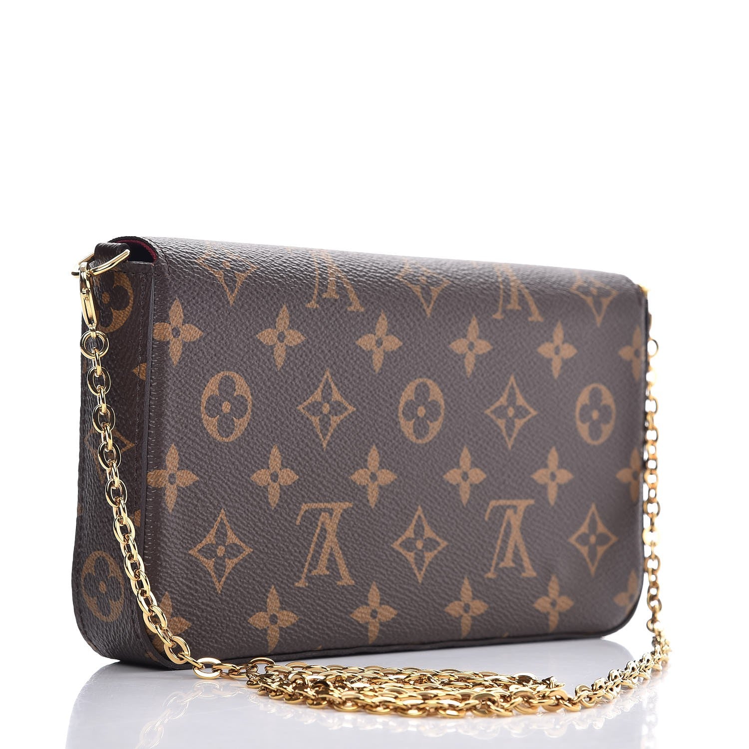 Louis Vuitton Monogram Pochette Felicie Chain Wallet Fuchsia 3 of 9