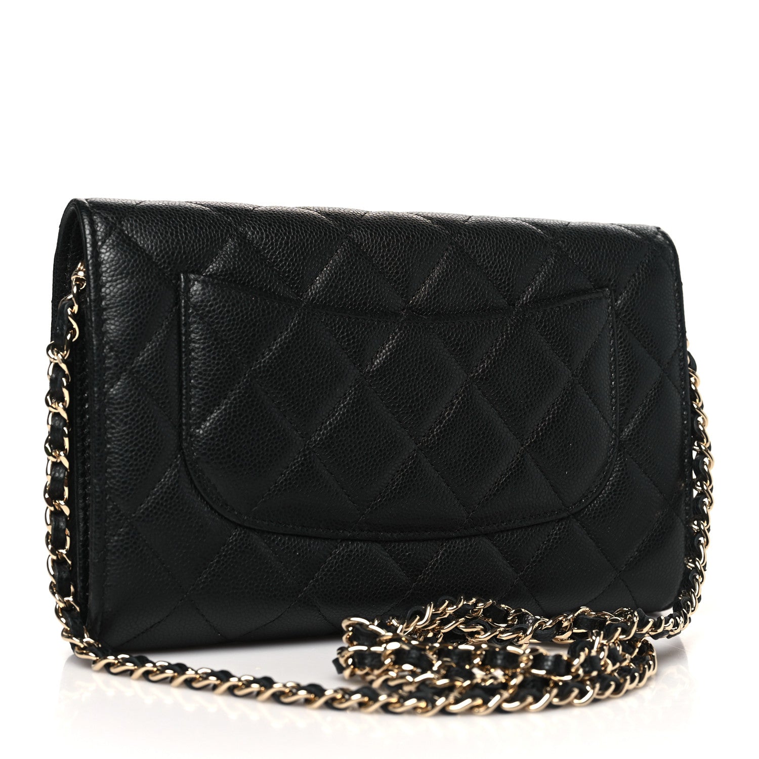 Chanel Caviar Quilted Phone Holder Wallet on Removable Chain Black 3 of 12