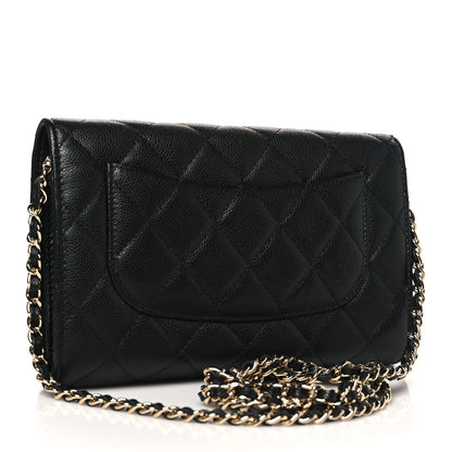 Chanel Caviar Quilted Phone Holder Wallet on Removable Chain Black 3 of 12