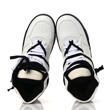 Saint Laurent Crackled Calfskin Mens Cure 05 High Top Sneakers 45 White Black 2 of 11