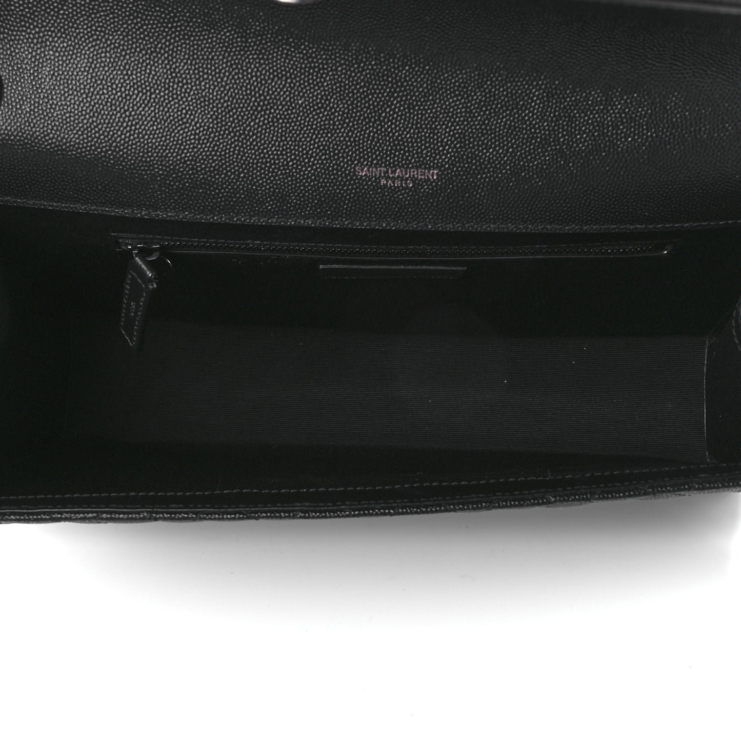 Grain De Poudre Textured Mixed Matelasse Large Triquilt Monogram Monochrome Satchel Black
