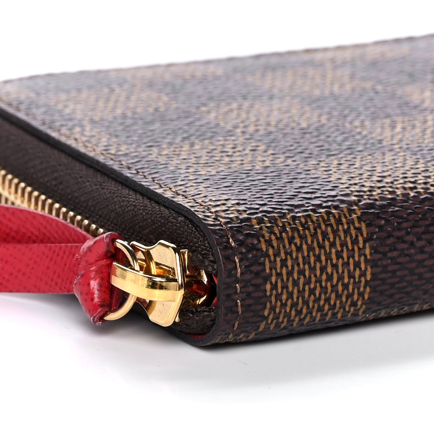 Damier Ebene Clemence Wallet Cherry