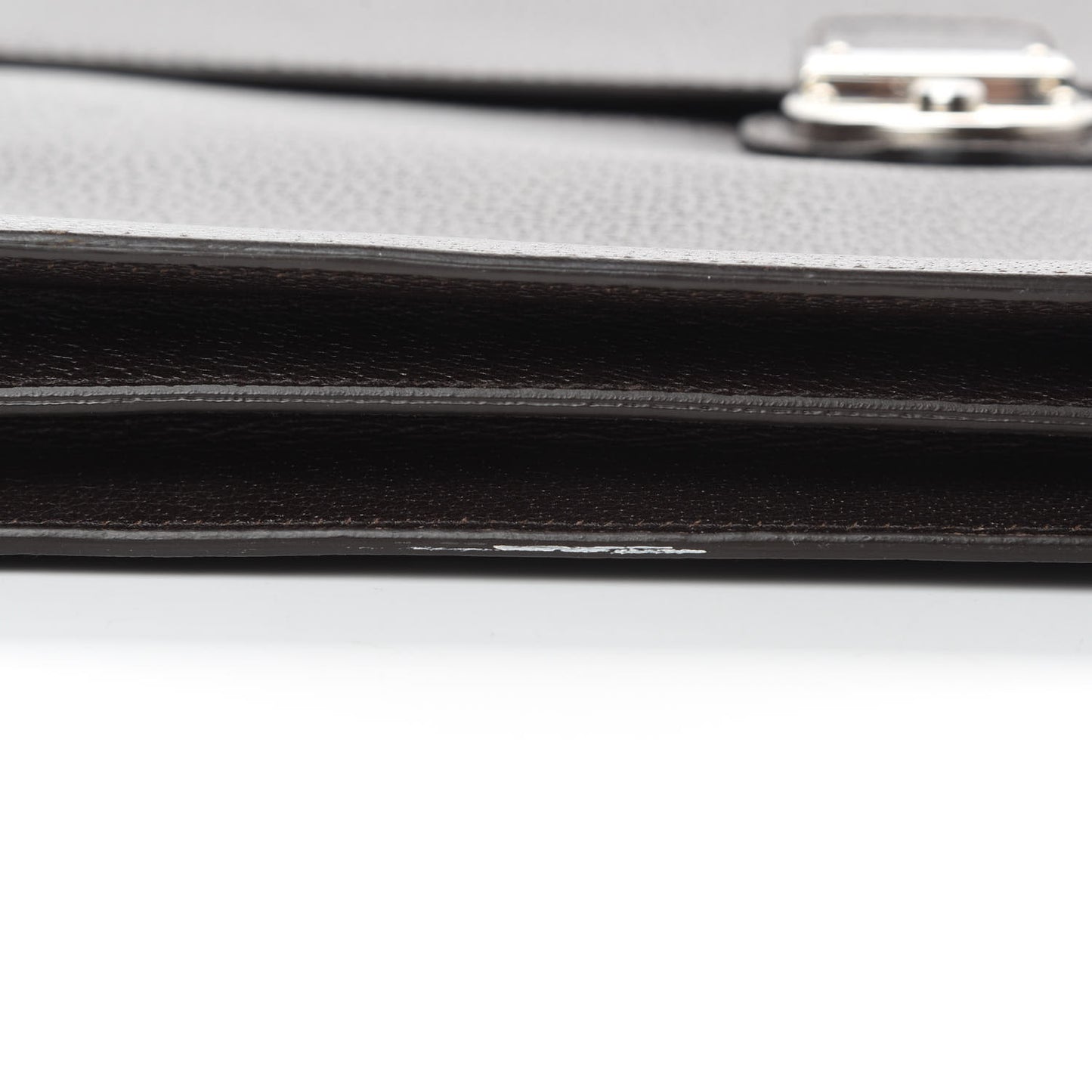 Calfskin Flap Briefcase Brown