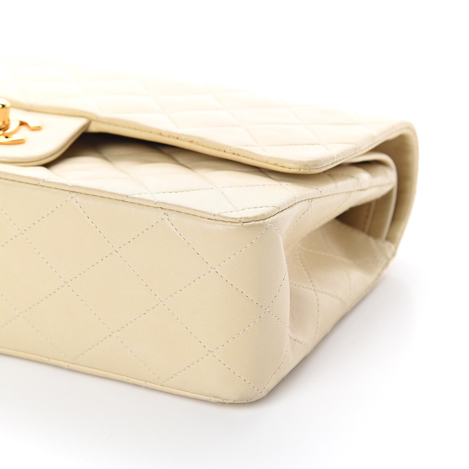 Chanel Lambskin Quilted Medium Double Flap Beige 9 of 9