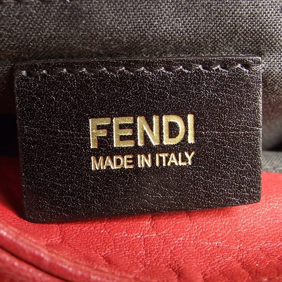 Fendi Crinkled Lambskin Mia Shoulder Flap Red 8 of 12