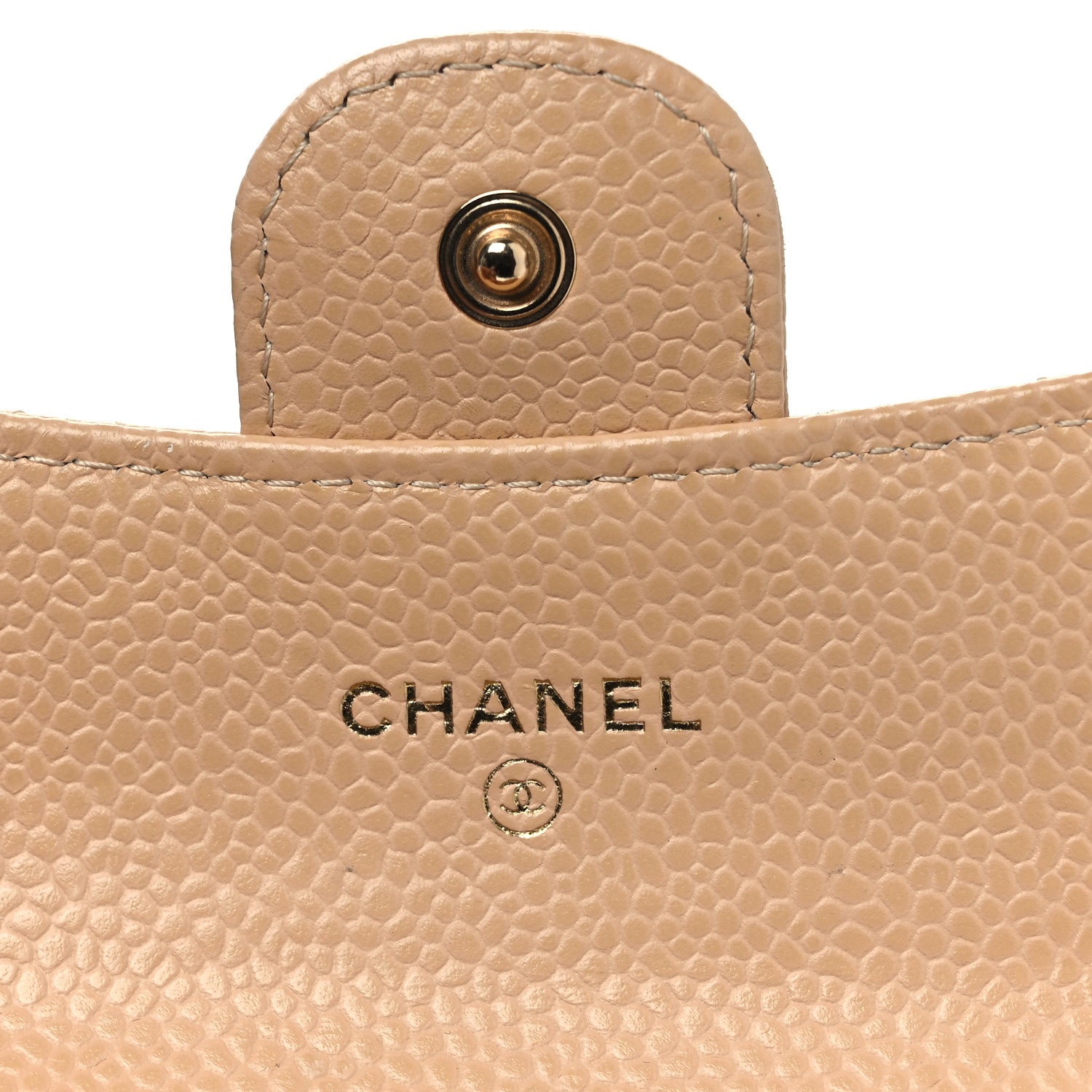 Chanel Caviar Quilted Flap Card Holder Wallet Beige 6 of 13