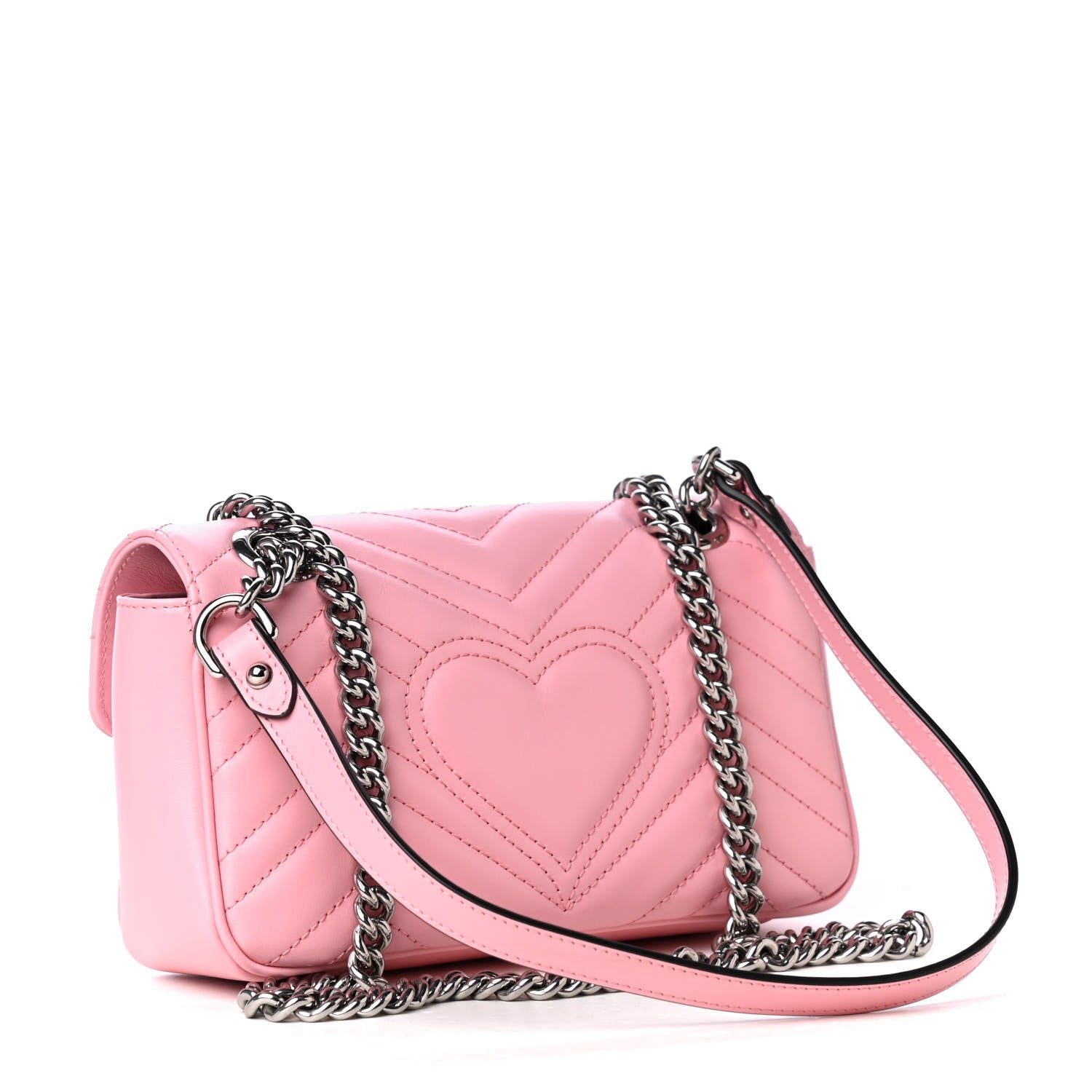 Gucci Calfskin Matelasse Mini GG Marmont Shoulder Bag Wild Rose 3 of 5